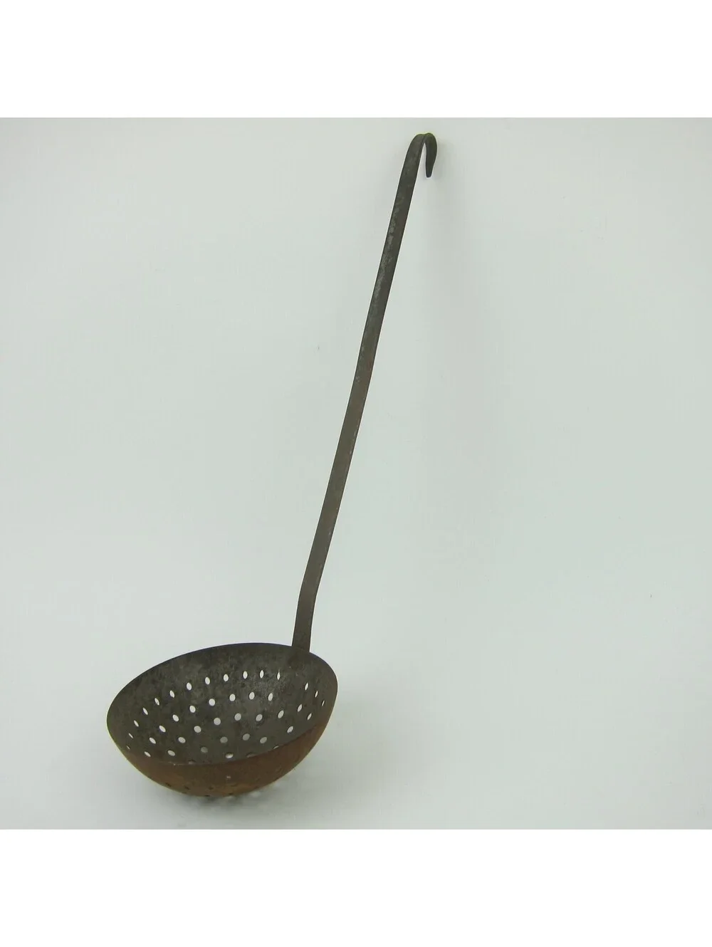 Antique Primitive Metal Sieve Ladle Long Handled Strainer Farmhouse Kitchen